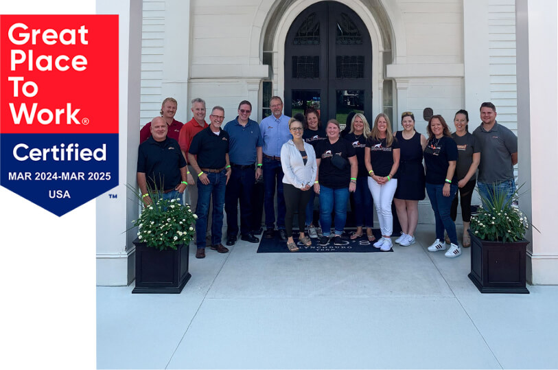 Copperhead employees with a Great Place to Work badge attached