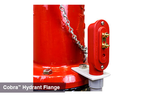 Red 2 terminal Cobra access point attached to fire hydrant