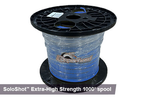 1000ft SoloShot Extra-High Strength tracer wire in blue