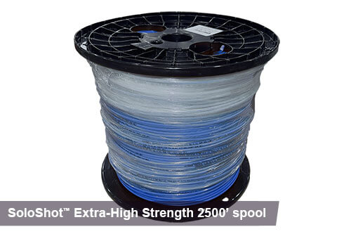 2500ft SoloShot Extra-High Strength tracer wire in blue