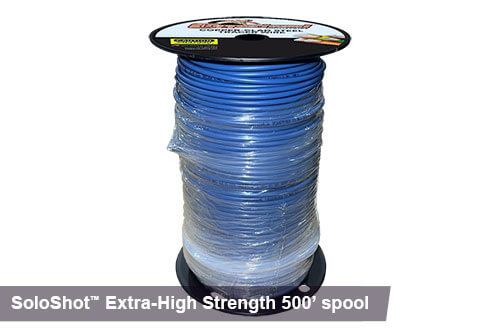 500ft SoloShot Extra-High Strength tracer wire in blue