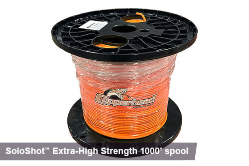 1000ft SoloShot Extra High-Strength tracer wire in orange