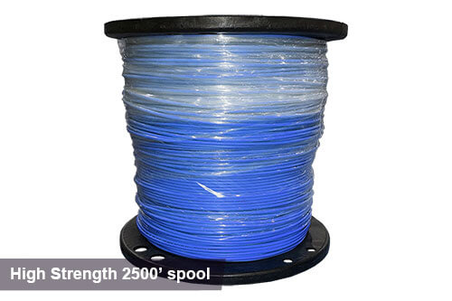 2500ft high-strength tracer wire in blue