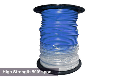 500ft high-strength tracer wire in blue