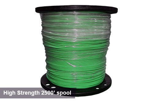 2500ft high-strength tracer wire in green