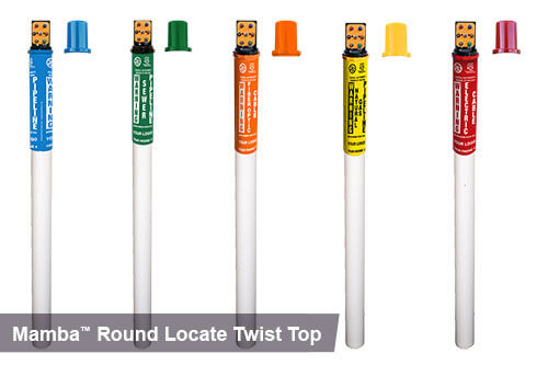 Mamba round locate twist top in blue, green, orange, yellow, and red