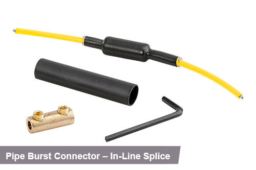 Pipe Burst in-line splice in yellow