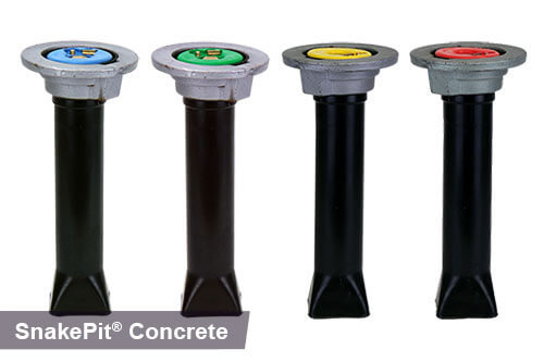 SnakePit Concrete Access Point in blue, green, yellow, and red