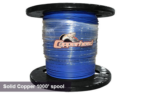 1000ft solid copper tracer wire in blue