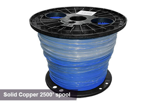 2500ft solid copper tracer wire in blue