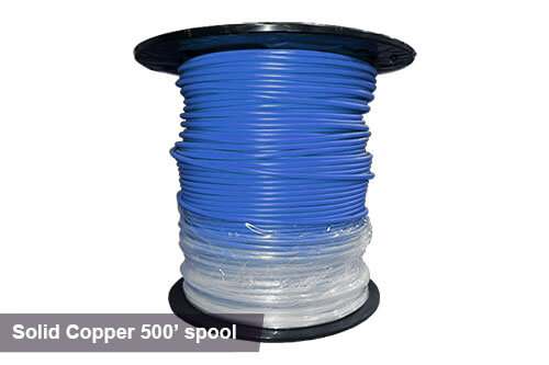 500ft solid copper tracer wire in blue