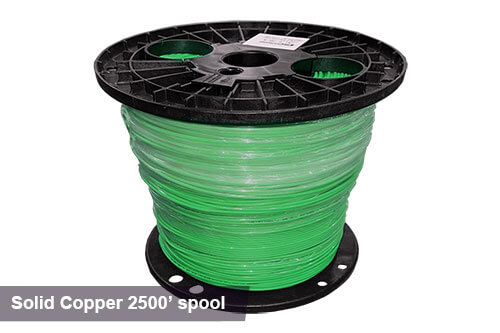 2500ft solid copper tracer wire in green