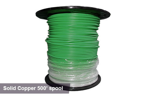 500ft solid copper tracer wire in green