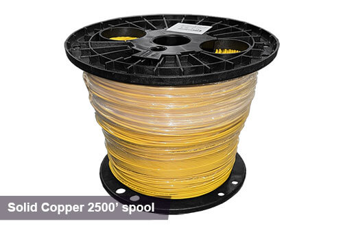 2500ft solid copper tracer wire in yellow